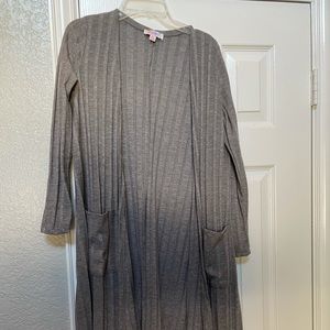 LulaRoe long gray cardigan XS